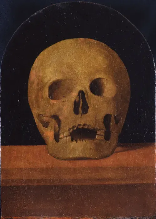 Framed Print : Memento mori. The back side of the triptych, 1500. Artist: Albertinelli, Mariotto (1474-1515) Framed Print : Memento mori. The back side of the triptych, 1500. Artist: Albertinelli, Mariotto (1474-1515)