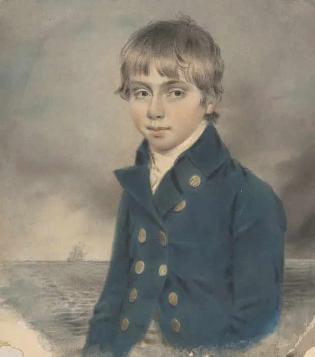 Framed Print : Memento Portrait of a Young Midship-Man, late 18th-early 19th century