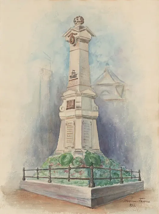 Framed Print : Memorial column for Lieutenant Admiral M.A. De Ruyter in Debrecen, 1900-1950. Creator: Anon Framed Print : Memorial column for Lieutenant Admiral M.A. De Ruyter in Debrecen, 1900-1950. Creator: Anon