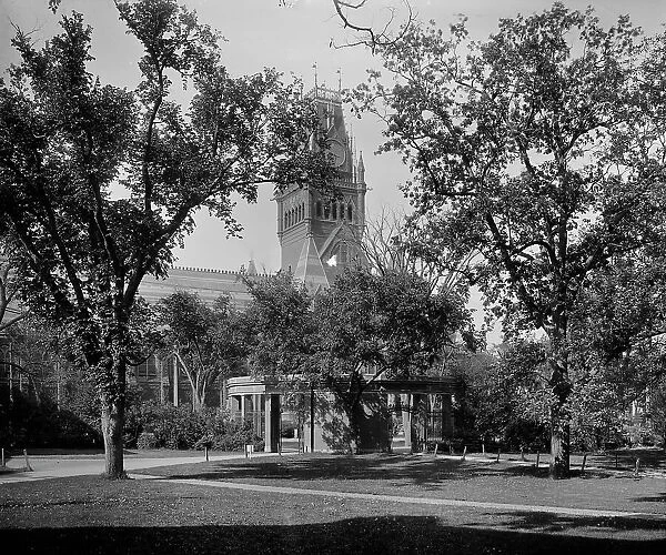 Memorial Hall, 87 gate, Harvard University, Cambridge, Mass. between 1900 and 1920. Creator: Unknown