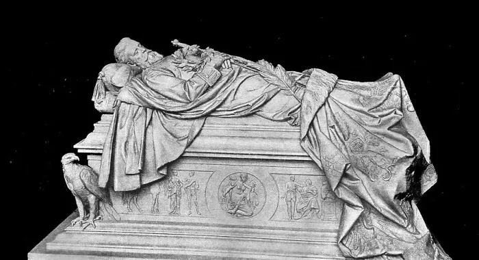 Framed Print : Memorial to the late Emperor Frederick in the Mausoleum at Charlottenburg, 1890. Creator: Unknown Framed Print : Memorial to the late Emperor Frederick in the Mausoleum at Charlottenburg, 1890. Creator: Unknown