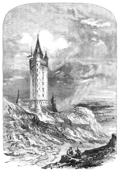 Memorial to the late Marquess of Londonderry, in course of erection on Scrabo Hill...Ireland, 1857. Creator: Unknown