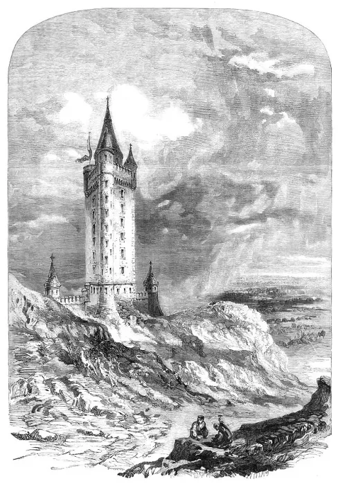 Framed Print : Memorial to the late Marquess of Londonderry, in course of erection on Scrabo Hill...Ireland, 1857. Creator: Unknown