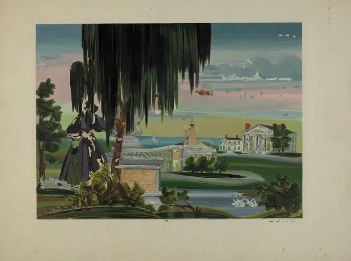 Framed Print : Memorial Painting, c. 1937. Creator: James Vail