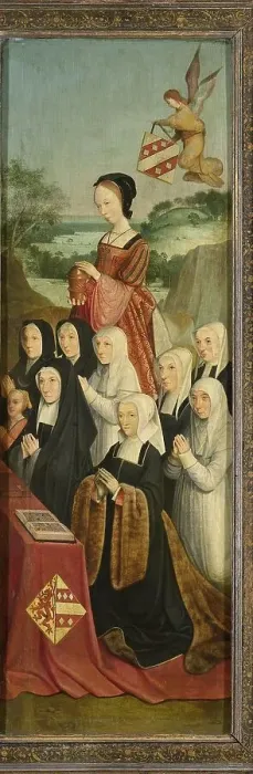Framed Print : Memorial Panel with Nine Female Portraits, probably Kathrijn Willemsdr van der Graft and Family, wit Creator: Master of Alkmaar Framed Print : Memorial Panel with Nine Female Portraits, probably Kathrijn Willemsdr van der Graft and Family, wit Creator: Master of Alkmaar
