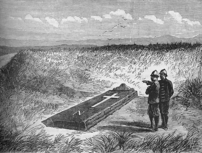 Framed Print : Memorial stone on the spot where Prince Louis Napoleon was killed, c1880 Framed Print : Memorial stone on the spot where Prince Louis Napoleon was killed, c1880