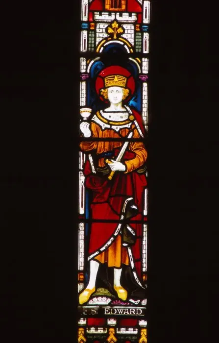 Framed Print : Memorial window in church to King Edward, Corfe Castle, Dorset, 20th century. Artist: CM Dixon Framed Print : Memorial window in church to King Edward, Corfe Castle, Dorset, 20th century. Artist: CM Dixon