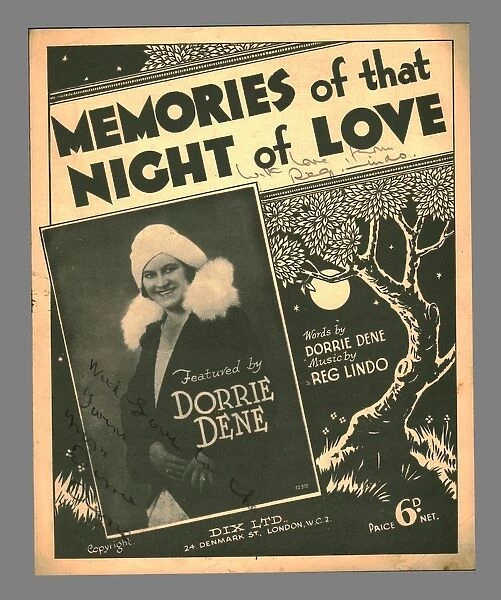 Memories of that Night of Love, c1930s. Creator: Unknown