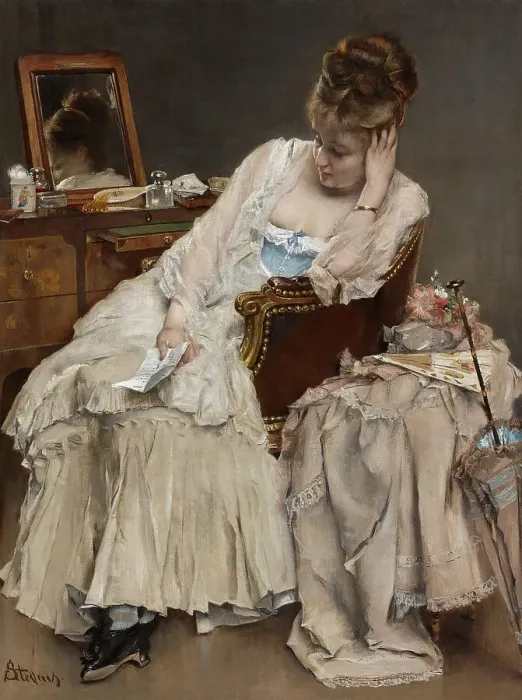 Framed Print : Memories And Regrets, c1874. Creator: Alfred Stevens Framed Print : Memories And Regrets, c1874. Creator: Alfred Stevens