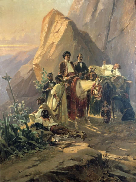 Memories of the trip from Paris to Cadiz - Alexandre Dumas (Pere) in Spain, 1830. Artist: Pierre Francois Eugene Giraud