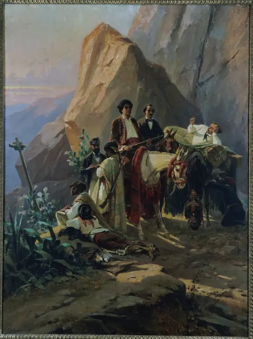 Framed Print : Memories of a trip from Paris to Cadiz made, in 1846, by Alexandre Dumas and his friends, c1855. Creator: Pierre Francois Eugene Giraud Framed Print : Memories of a trip from Paris to Cadiz made, in 1846, by Alexandre Dumas and his friends, c1855. Creator: Pierre Francois Eugene Giraud