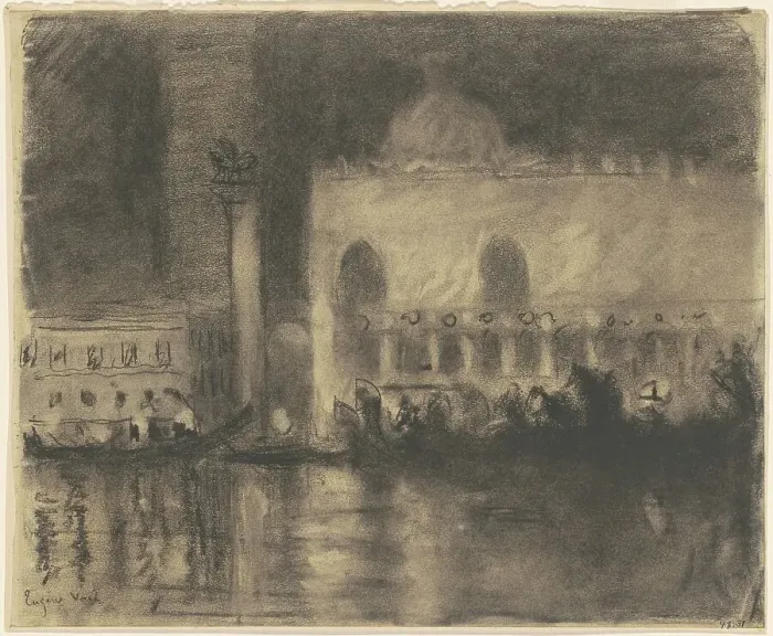 Framed Print : Memory of Venice: the Palazzo Ducale and the Piazzetta, c. 1900-1920. Creator: Eugene Laurent Vail Framed Print : Memory of Venice: the Palazzo Ducale and the Piazzetta, c. 1900-1920. Creator: Eugene Laurent Vail
