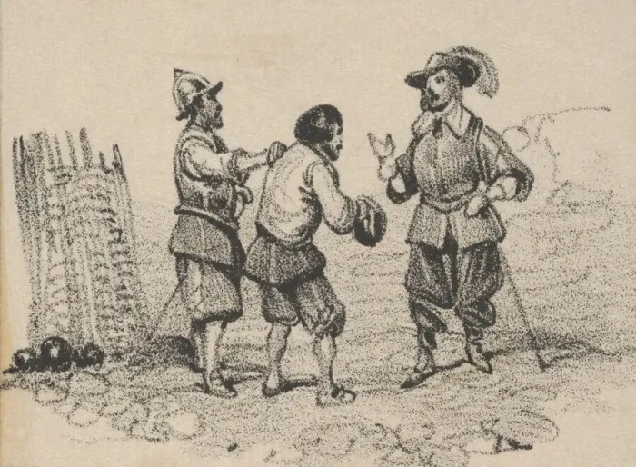 Framed Print : Three men arguing, mid-19th century. Creator: Victor Adam Framed Print : Three men arguing, mid-19th century. Creator: Victor Adam
