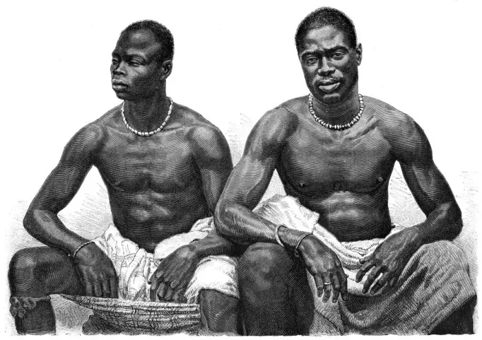 Framed Print : Two men from Assinie, Guinea, c1860-1920. Artist: Jean Andre Rixens Framed Print : Two men from Assinie, Guinea, c1860-1920. Artist: Jean Andre Rixens