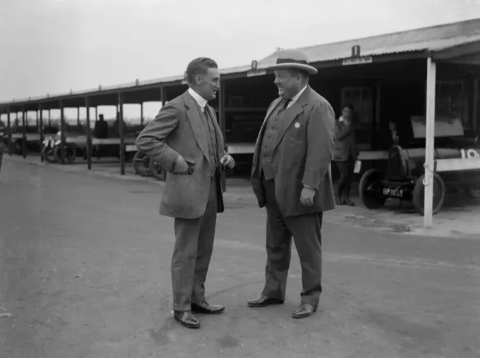 Framed Print : Two men chatting at Brooklands motor racing circuit, Surrey, 1920s. Artist: Bill Brunell Framed Print : Two men chatting at Brooklands motor racing circuit, Surrey, 1920s. Artist: Bill Brunell