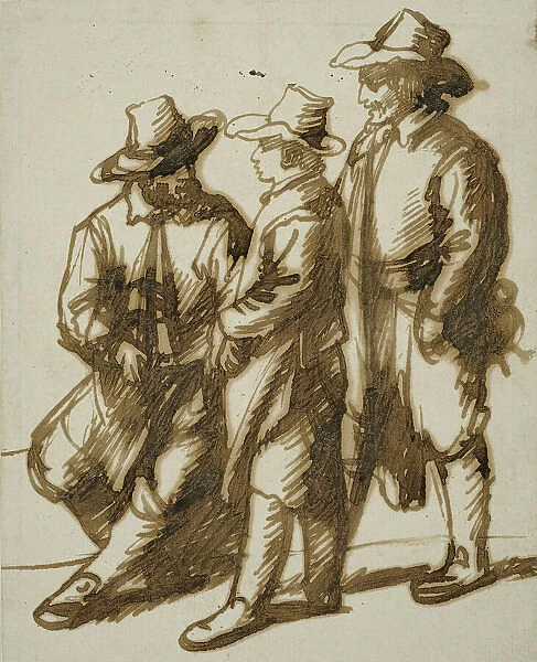 Three men conversing. Creator: Hendrik Goudt