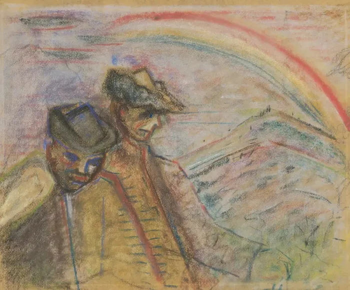 Framed Print : Two men in the countryside, 1935-1944. Creator: Arnold Peter Weisz-Kubincan Framed Print : Two men in the countryside, 1935-1944. Creator: Arnold Peter Weisz-Kubincan