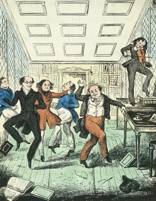 Framed Print : Men dancing, 1841. Creator: Unknown Framed Print : Men dancing, 1841. Creator: Unknown