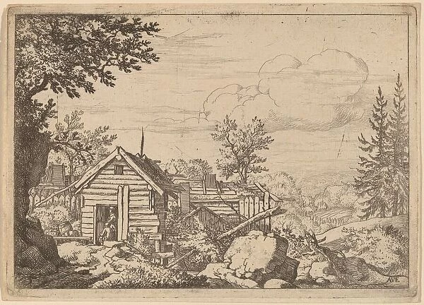 Two Men in the Doorway of a Hut, probably c. 1645  /  1656. Creator: Allart van Everdingen