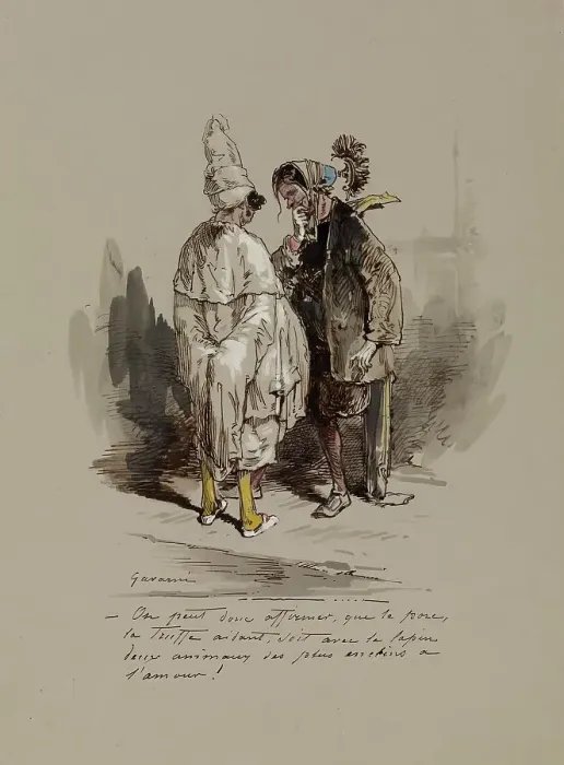 Framed Print : Two Men in Fancy Dress Costumes, 1804-1866. Creator: Paul Gavarni Framed Print : Two Men in Fancy Dress Costumes, 1804-1866. Creator: Paul Gavarni