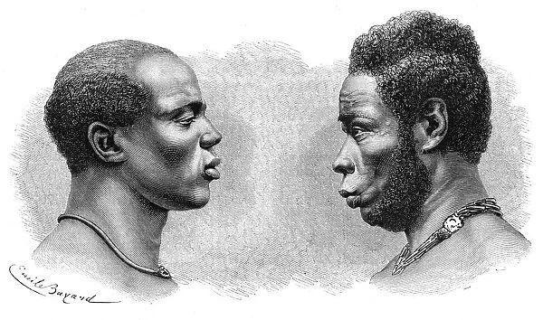 Two men from French Guinea, c1850-1890. Artist: Emile Antoine Bayard