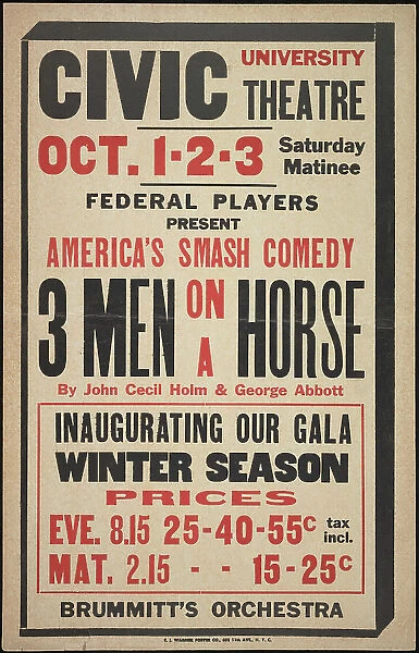 Three Men on a Horse, Syracuse, NY, 1936. Creator: Unknown