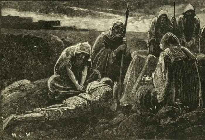 Framed Print : The Men of Jabesh Mourning Over the Grave of Saul and Jonathan, 1890. Creator: Unknown Framed Print : The Men of Jabesh Mourning Over the Grave of Saul and Jonathan, 1890. Creator: Unknown