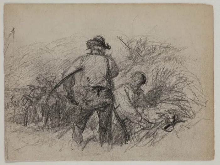 Framed Print : Two Men, late 19th century. Creator: Felix Octavius Carr Darley Framed Print : Two Men, late 19th century. Creator: Felix Octavius Carr Darley