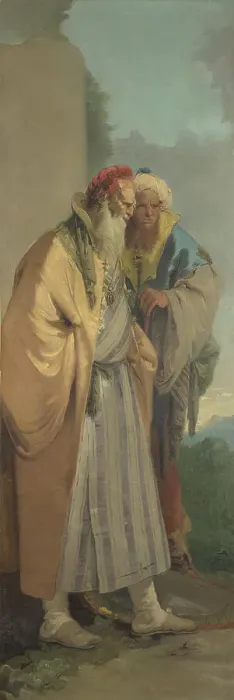 Framed Print : Two Men in Oriental Costume, ca 1743. Creator: Tiepolo, Giambattista (1696-1770) Framed Print : Two Men in Oriental Costume, ca 1743. Creator: Tiepolo, Giambattista (1696-1770)