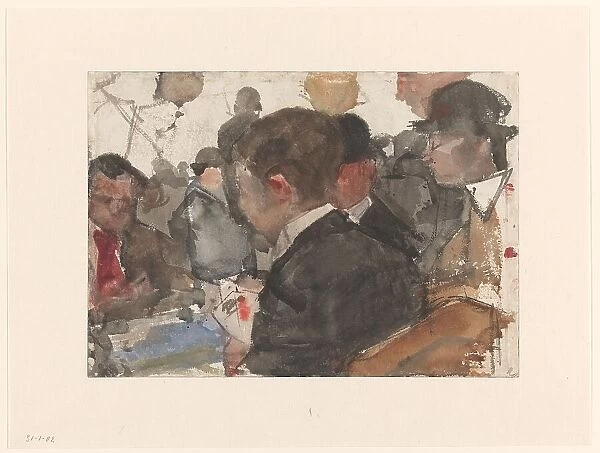 Men playing cards in a cafe, 1875-1934. Creator: Isaac Lazerus Israels