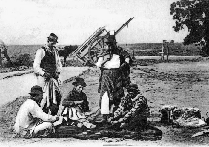 Framed Print : Three men playing cards, Uruguay, c1900s Framed Print : Three men playing cards, Uruguay, c1900s