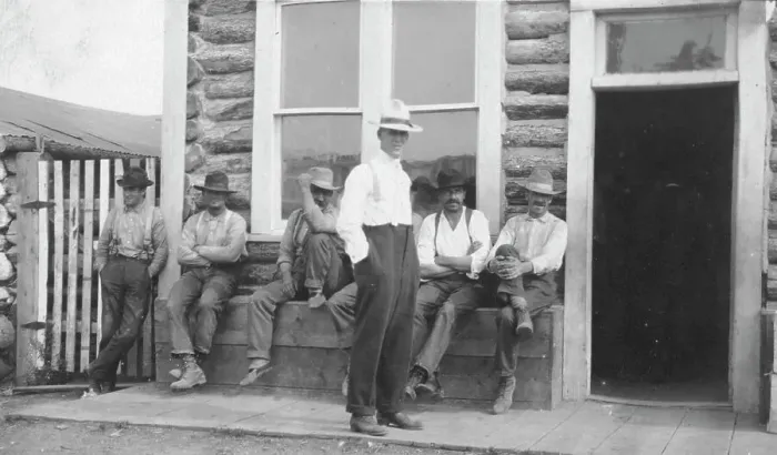 Framed Print : Men resting, between c1900 and 1916. Creator: Unknown Framed Print : Men resting, between c1900 and 1916. Creator: Unknown