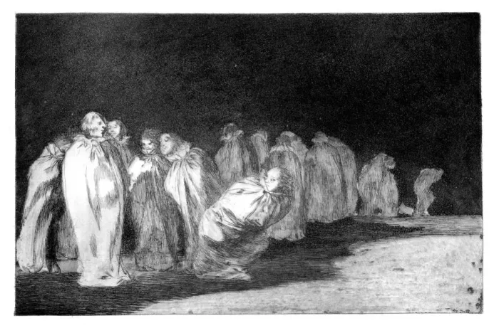Framed Print : The men in sacks, 1819-1823. Artist: Francisco Goya Framed Print : The men in sacks, 1819-1823. Artist: Francisco Goya