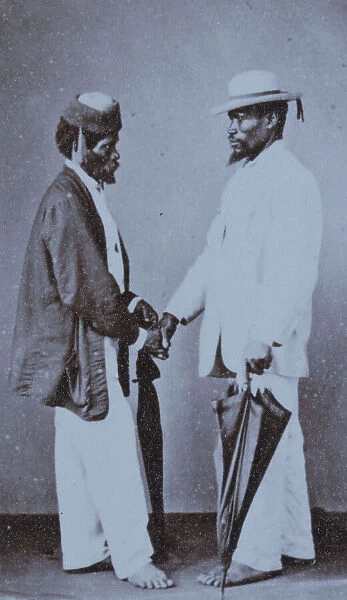 Men shaking hands, Brazil, 1890 (Inferred). Creator: Unknown