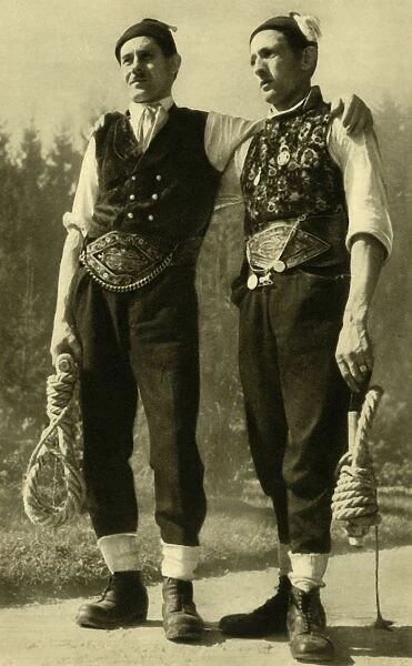 Men in traditional dress, Mühlviertel, Upper Austria, c1935. Creator: Unknown