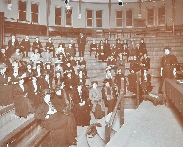 Men and women attending a literature class, Hackney Downs Secondary School, London, 1908