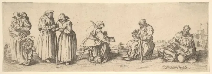 Framed Print : Six Men and Women Beggars, 1630. Creator: Wenceslaus Hollar Framed Print : Six Men and Women Beggars, 1630. Creator: Wenceslaus Hollar