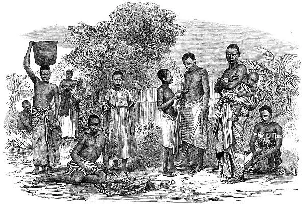 Men and women of the Manganja and Ajawa tribes, from the Zambesi Country, in Africa, 1864. Creator: Unknown