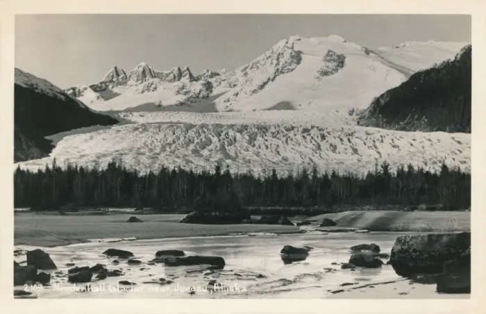 Framed Print : Mendenhall Glacier near Juneau, Alaska, c1940 Framed Print : Mendenhall Glacier near Juneau, Alaska, c1940