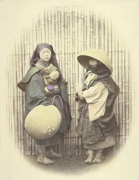 Framed Print : Mendicant Nuns, 1863-1868. Creator: Felice Beato Framed Print : Mendicant Nuns, 1863-1868. Creator: Felice Beato