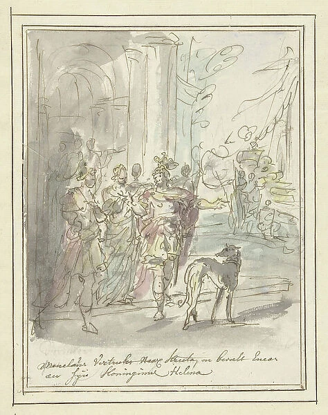 Menelaus leaves for Crete and commends Aeneas to Helena, 1677-1755. Creator: Elias van Nijmegen