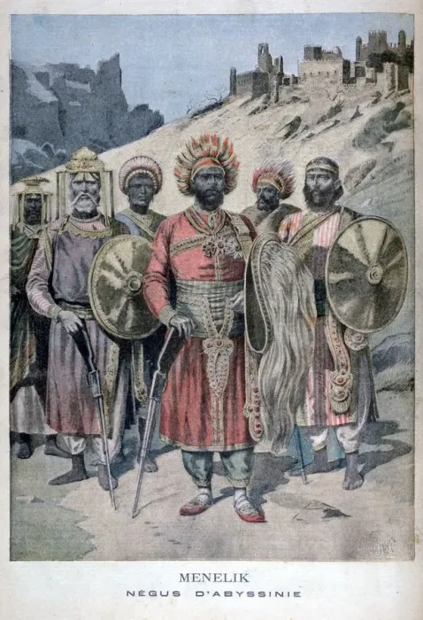 Framed Print : Menelik II of Abyssinia, 1895. Artist: Henri Meyer Framed Print : Menelik II of Abyssinia, 1895. Artist: Henri Meyer