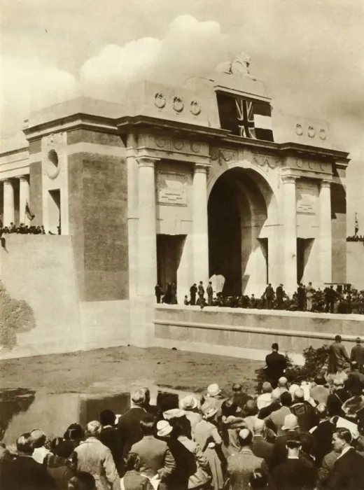 Framed Print : The Menin Gate is unveiled, Ypres, Belgium, 24 July 1927, (1935). Creator: Unknown Framed Print : The Menin Gate is unveiled, Ypres, Belgium, 24 July 1927, (1935). Creator: Unknown