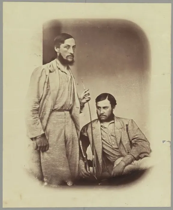 Framed Print : Two men;India after the Mutiny & Kutub Minar, 1858, 1858. Creator: Felice Beato Framed Print : Two men;India after the Mutiny & Kutub Minar, 1858, 1858. Creator: Felice Beato