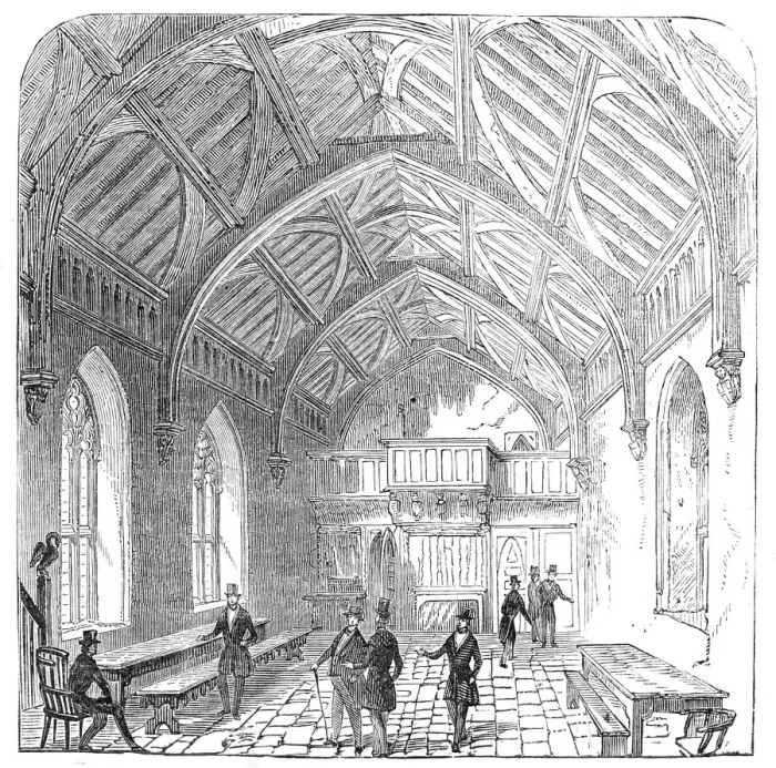 Framed Print : The Hundred Mennes Hall, St. Cross, 1845. Creator: Unknown Framed Print : The Hundred Mennes Hall, St. Cross, 1845. Creator: Unknown