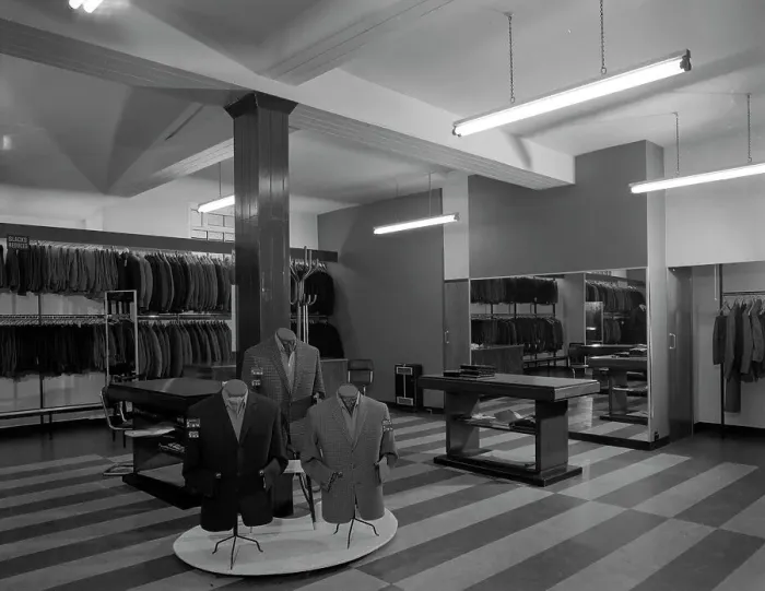 Framed Print : Mens clothes shop interior, Alexandre of Oxford Street, Mexborough, South Yorkshire, 1963 Framed Print : Mens clothes shop interior, Alexandre of Oxford Street, Mexborough, South Yorkshire, 1963