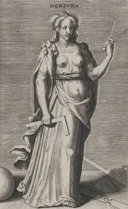 Framed Print : Mensura, from Prosopographia, ca. 1585-90. ca. 1585-90. Creator: Philip Galle Framed Print : Mensura, from Prosopographia, ca. 1585-90. ca. 1585-90. Creator: Philip Galle