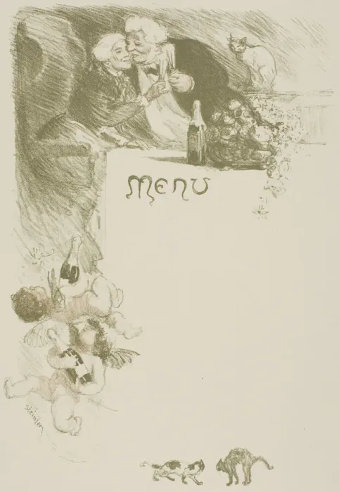 Framed Print : Menu Henriot, 1901. Creator: Theophile Alexandre Steinlen Framed Print : Menu Henriot, 1901. Creator: Theophile Alexandre Steinlen