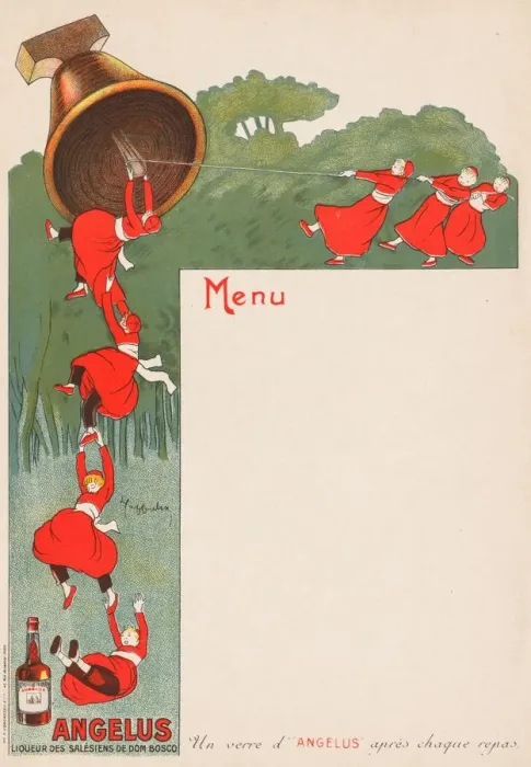 Framed Print : Menu Page (Angelus: Liqeur des Salesiens de Dom Bosco), 1911. Creator: Leonetto Cappiello Framed Print : Menu Page (Angelus: Liqeur des Salesiens de Dom Bosco), 1911. Creator: Leonetto Cappiello