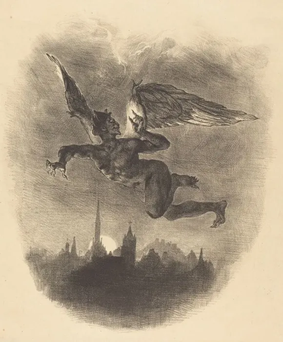Framed Print : Mephistopheles in the Air, 1828. Creator: Eugene Delacroix Framed Print : Mephistopheles in the Air, 1828. Creator: Eugene Delacroix